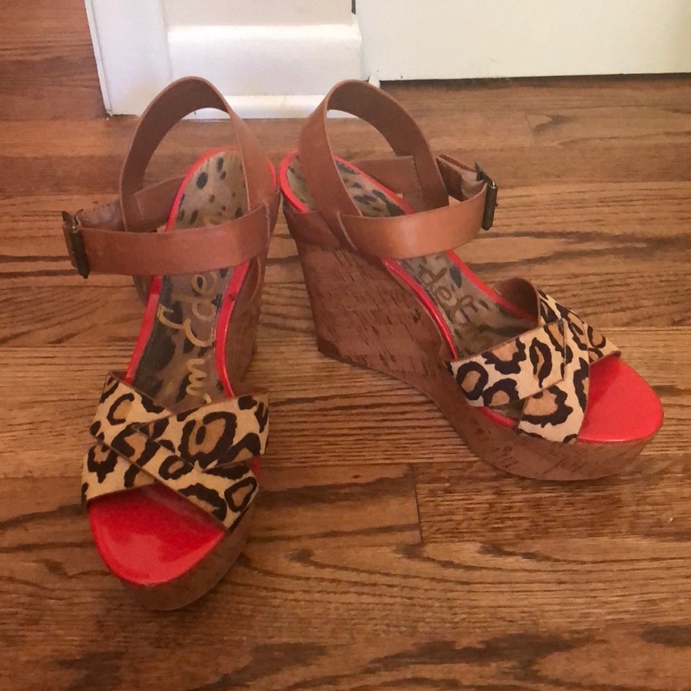 Fierce Sam Edelman Red/Cheetah Wedge